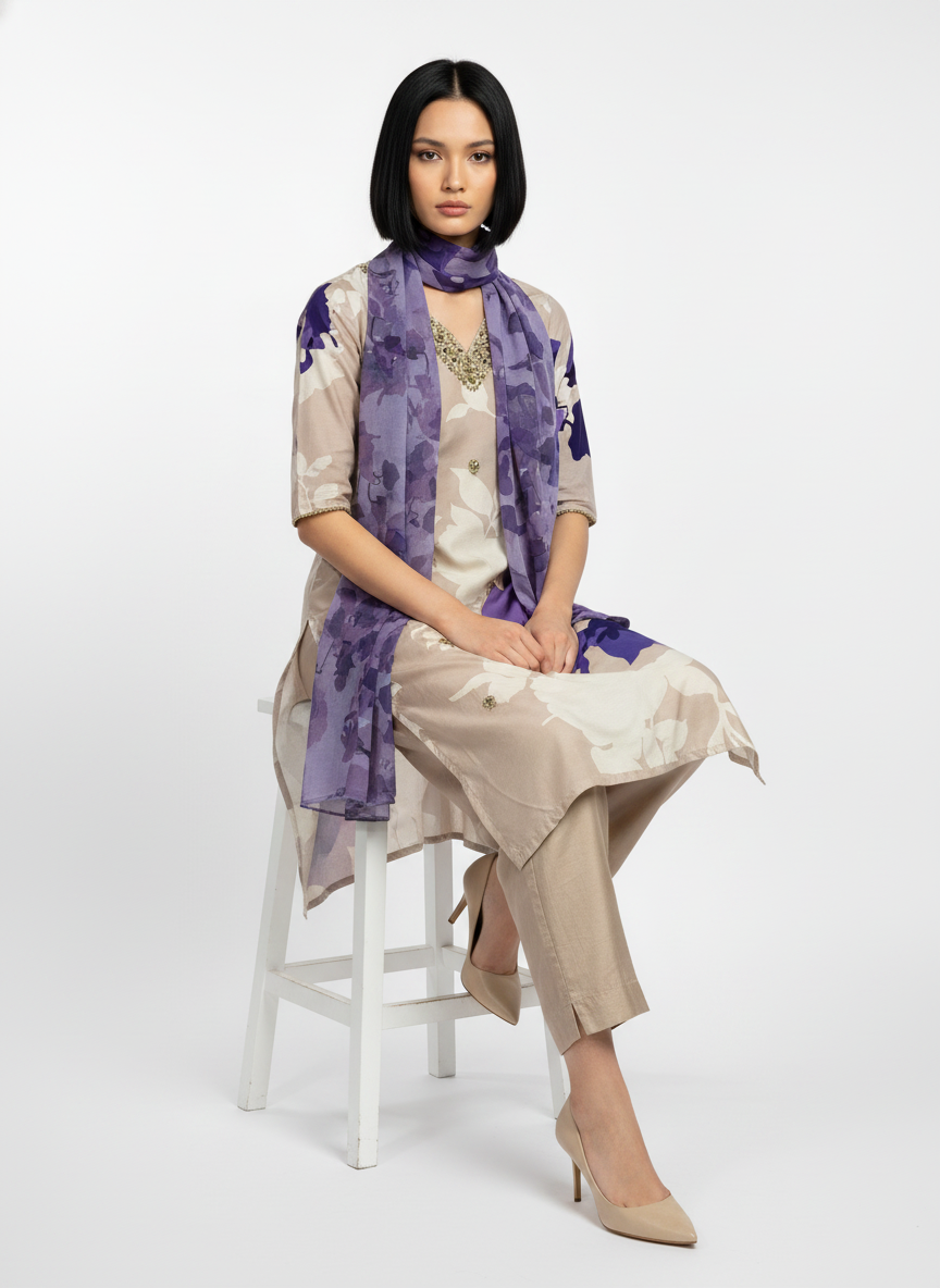 Cream Purple Combo 3-Piece
