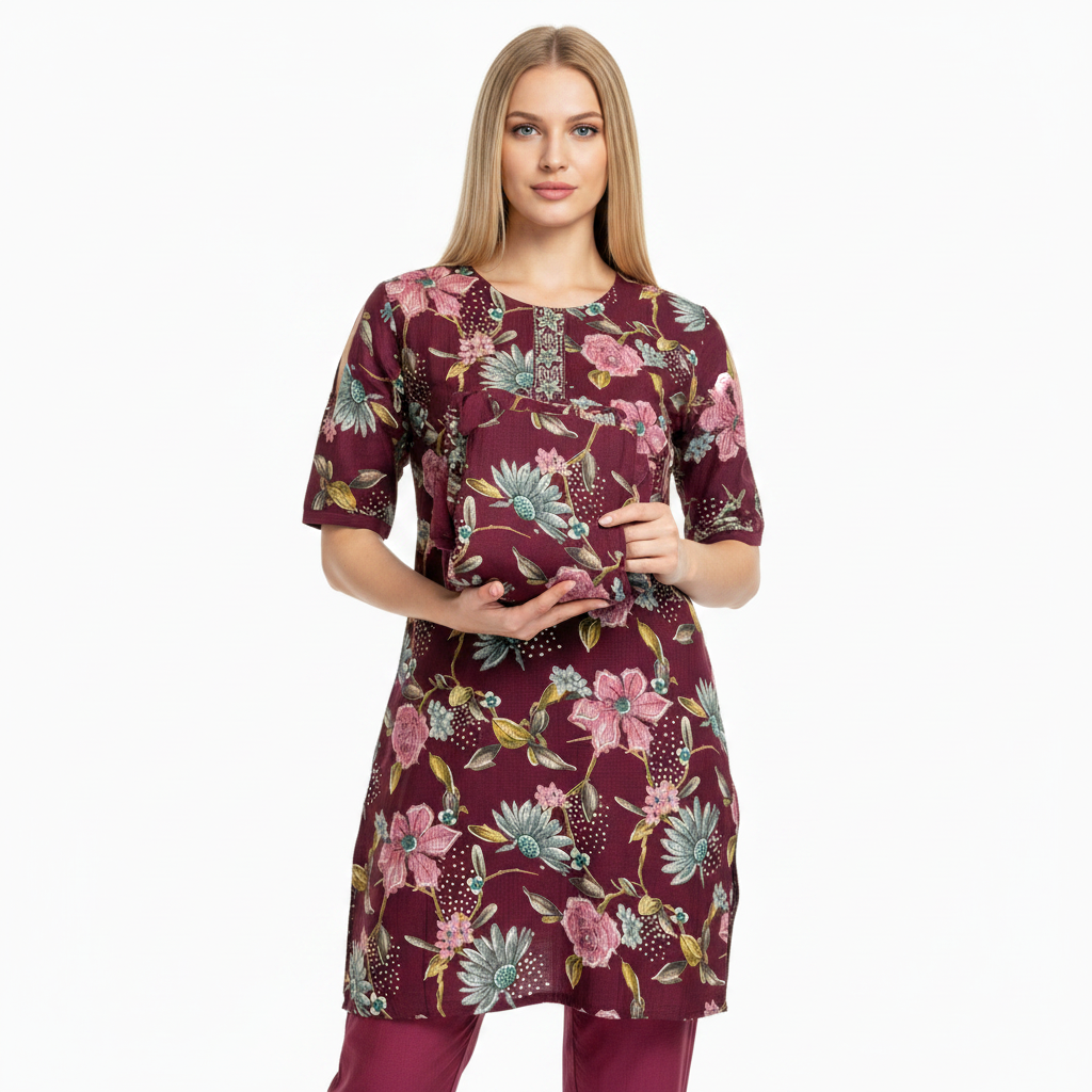 Maroon 2-Piece Daily Wear Suit